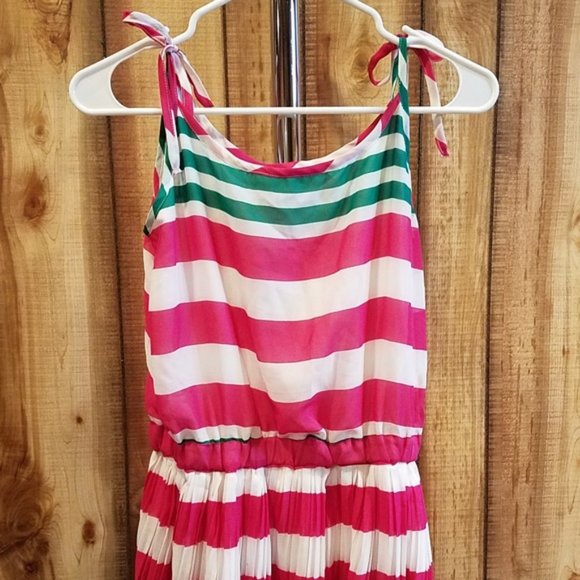 Modcloth Relish the rays Pink Green Striped Dress - Picture 4 of 7